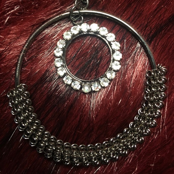 Luna Loop Clear Crystal Dangle Earrings - Picture 4 of 5